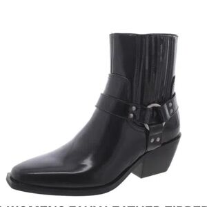 STEVE MADDEN Susanna Womens Faux Leather Zip Booties black size 7
Moto snip toe